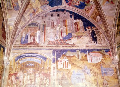 Szenen aus dem Leben des heiligen Martial, aus der Kapelle des Tinel, 1344-45 von Matteo di Giovanetto da Viterbo